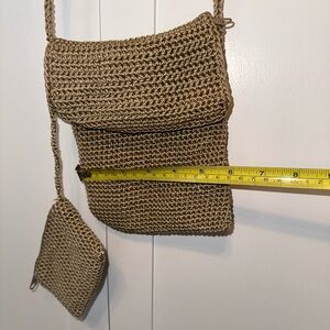 Tan Crochet Crossbody Bag